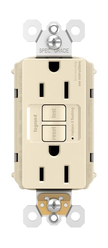 Pass & Seymour / Legrand - Pass & Seymour PT1597-LA 15A 125V Plugtail Self-Test GFCI Duplex Receptacle - Light Almond