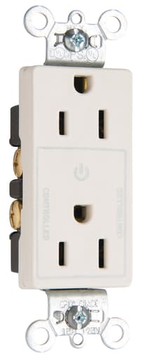 Pass & Seymour / Legrand - Pass & Seymour 26252-CHGRY 15A 125V Half Control Plugload Decorator Receptacle - Gray