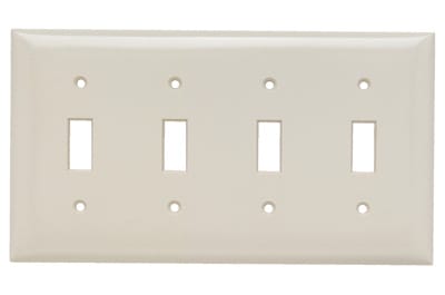 Pass & Seymour / Legrand - Pass & Seymour SP4-LA 4Gang Wall Plate, 4-Toggle Switch, Standard - Light Almond