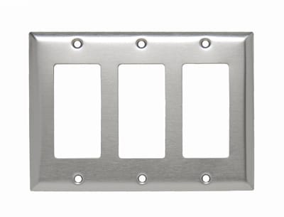 Pass & Seymour / Legrand - Pass & Seymour SS263 3Gang Wall Plate. Decorator, Standard - 302/304 Stainless Steel