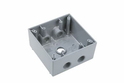 Pass & Seymour / Legrand - Pass & Seymour WPB252 1/2 Inch 30.5 In. Gray Die-Cast Aluminum 2-Gang 5-Hole Surface Mounting Weatherproof Box
