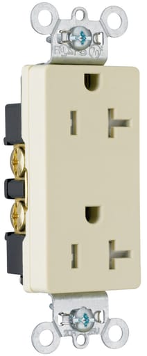 Pass & Seymour / Legrand - Pass & Seymour TR26342-I 20 Amp 125 Volt Ivory Side Wire Tamper Resistant Decorator Specification Grade Receptacle