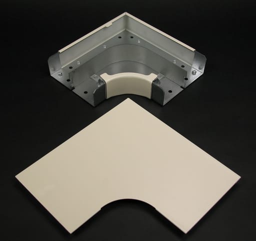 The Wiremold Co - Wiremold V4011FO 8-3/4" Ivory Steel Multiple Channel Raceway Radiused Full Capacity Flat Elbow