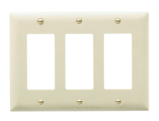 Pass & Seymour / Legrand - Pass & Seymour TP263-RED 3Gang Wall Plate, Decorator, Nylon, Standard - Red