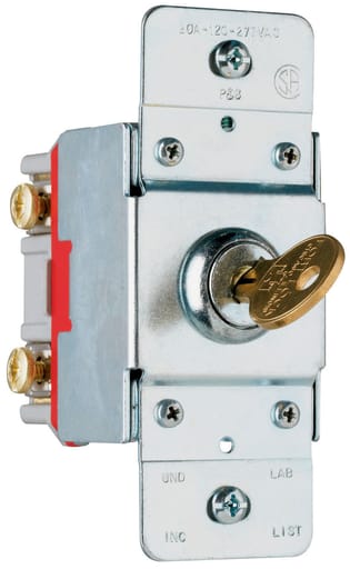 Pass & Seymour / Legrand - Pass & Seymour PS20AC1-KL 1pole Key Lock Back & Side Wire, 20A 120/277V