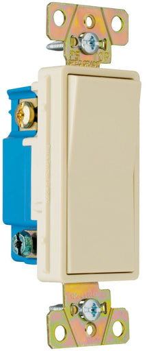 Pass & Seymour / Legrand - Pass & Seymour 2603-I Three-way, Back and Side Wire, Decorator Switch, 15 amps, 120/277V - Ivory