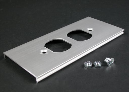 The Wiremold Co - Wiremold AL3346D 6 x 2-3/4" Satin Anodized Aluminum 1-Channel Raceway Duplex Receptacle Cover