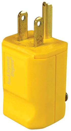 Pass & Seymour / Legrand - Pass & Seymour PS5965-Y Straight Blade Plug, 2pole 3wire, 15A 125v - Yellow