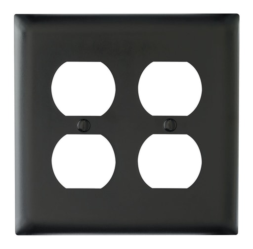 Pass & Seymour / Legrand - Pass & Seymour TP82-BK 2Gang Wall Plate, Duplex Receptacle, Nylon, Standard - Black