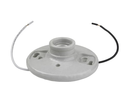 Pass & Seymour / Legrand - Pass & Seymour 272-WH6 250 V 660 W White Porcelain 1-Piece Medium Base Incandescent Lampholder