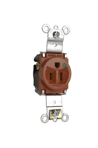 Pass & Seymour / Legrand - Pass & Seymour 8201-RED Heavy-Duty Hospital Grade Single Receptacle, Back & Side Wire, 15A 125V - Red