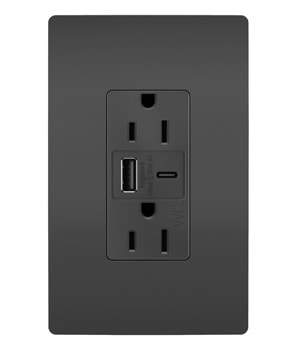 Pass & Seymour / Legrand - P&S WRR26USBAC6BK RAD WR A/C FAST C