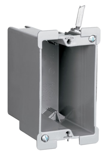 Pass & Seymour / Legrand - Pass & Seymour S1-18-W Single Gang, Old Work Switch & Outlet Box w/ Swing-Bracket, Adjusts From 1-1/4 to 1/8, two Auto/Clamps