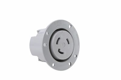 Pass & Seymour / Legrand - Pass & Seymour L630-FO 30 Amp 250 VAC 2-Pole 3-Wire NEMA L6-30R Gray Thermoplastic Locking Flanged Receptacle Outlet