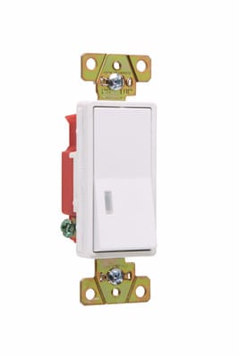 Pass & Seymour / Legrand - Pass & Seymour 2625-W Single Pole, Back and Side Wire, Illuminated Decorator Switch, 20 amps, 120V - White