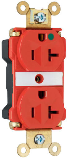 Pass & Seymour / Legrand - Pass & Seymour PT8300-RED PlugTail™ Extra Heavy-Duty Hospital Grade Duplex Receptacle, 20A 125V - Red