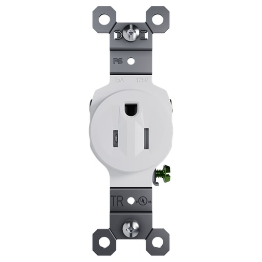 Pass & Seymour / Legrand - P&S TR52151W RESI 15A SINGLE RECEPT