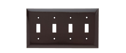 Pass & Seymour / Legrand - Pass & Seymour SP4 4Gang Wall Plate, 4-Toggle Switch, Standard - Brown