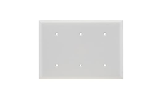 Pass & Seymour / Legrand - Pass & Seymour SP34-W 3Gang Wall Plate, Blank, Strap Mount, Standard - White