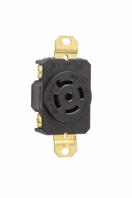 Pass & Seymour / Legrand - Pass & Seymour L2220-R Turnlok Single Receptacle, 5wire, 20A 277/480V