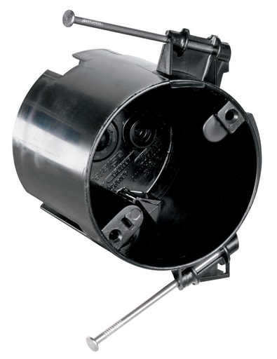Pass & Seymour / Legrand - Pass & Seymour C1-18-RAC 3-1/4 Round Ceiling Box w/ Two Captive Mounting Nails & Four Auto/Clamps