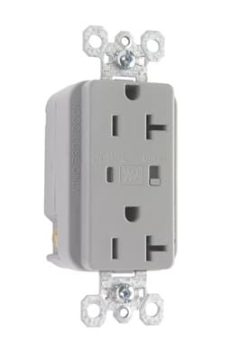 Pass & Seymour / Legrand - Pass & Seymour 5362-GRYSP 20 Amp 125 VAC 2-Pole 3-Wire NEMA 5-20R Surge Protective Duplex Receptacle - Gray