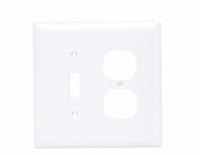 Pass & Seymour / Legrand - Pass & Seymour TPJ18-W 2Gang Wall Plate, Toggle / Duplex, Nylon, Jumbo - White