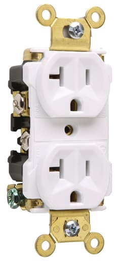 Pass & Seymour / Legrand - Pass & Seymour 5362-AW Industrial Extra Heavy-Duty Spec Grade Duplex Receptacle, Back & Side Wire, 20A 125V - White