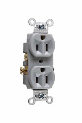 Pass & Seymour / Legrand - Pass & Seymour CR15-GRY Commercial Spec Grade Duplex Receptacle, Side Wire, 15A 125V - Gray