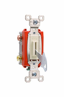 Pass & Seymour / Legrand - Pass & Seymour PS20AC3-IL 3way Lock Switch, Back & Side Wire, 20A 120/277V - Ivory