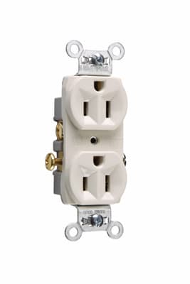 Pass & Seymour / Legrand - Pass & Seymour CR15-LA Commercial Spec Grade Duplex Receptacle, Side Wire, 15A 125V - Light Almond