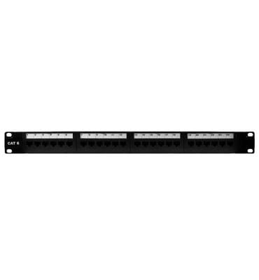 Pass & Seymour / Legrand - On-Q 24845-CC6 24-Port RJ45 Category 6 Black Plastic/Steel Rack Mounting Patch Panel