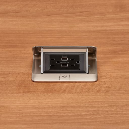 The Wiremold Co - Wiremold DQFF15UST Field Wired deQuorum Single Flip Up Unit with USB