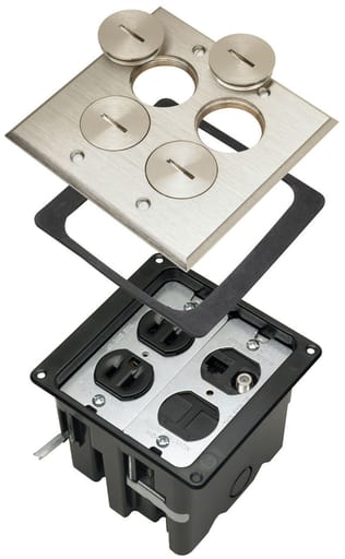 Pass & Seymour / Legrand - P&S FB2TRDRKS4N FLOOR BOX 2G DUPLEX