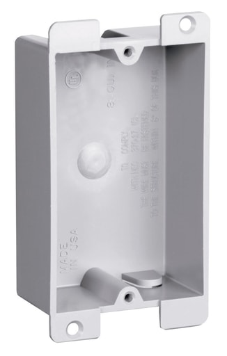 Pass & Seymour / Legrand - Pass & Seymour P1-08-W 3.75 x 2.31 x 1.12 Inch 8 In. Plastic 1-Gang Shallow Switch and Outlet Box