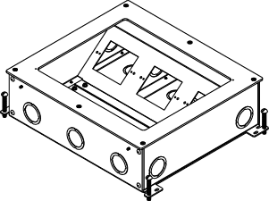 The Wiremold Co - Wiremold RFB9-OG RFB9-OG A/V Four-Compartment Nine-Gang On-Grade Floor Box