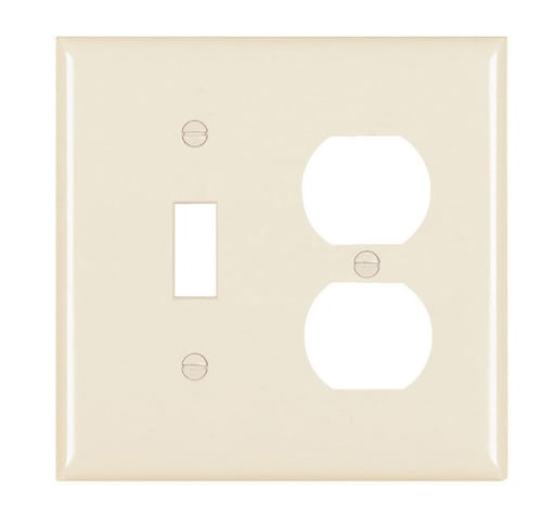 Pass & Seymour / Legrand - Pass & Seymour TP18-LA 2Gang Wall Plate, Toggle / Duplex, Nylon, Standard - Light Almond