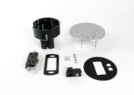 The Wiremold Co - Wiremold 863DRGFICOMAL Dual Service Floor Box Kit