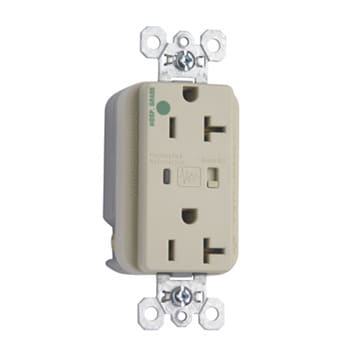 Pass & Seymour / Legrand - Pass & Seymour 8300-LASP Hospital Grade Surge Protective Duplex Receptacle, Back & Side Wire, 20A 125V - Light Almond