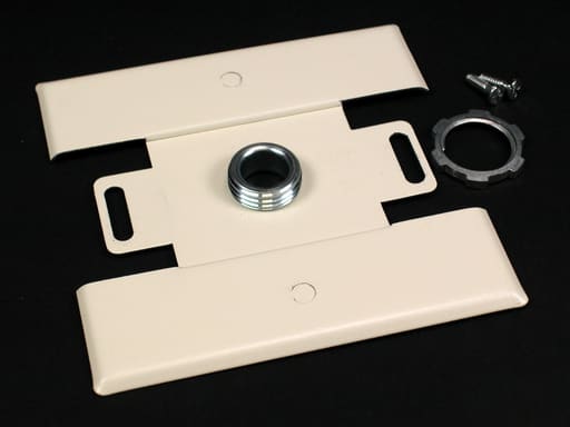 The Wiremold Co - Wiremold V2451H 4-1/2 x 4-1/2" Ivory Steel 2-Channel Raceway Back Feed Fitting