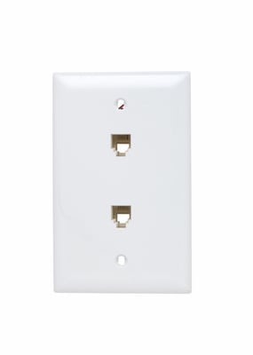 Pass & Seymour / Legrand - Pass & Seymour TPTE2-W Single Gang, Two Modular Four Conductor Rj11 Telephone Jacks With Wall Plate, White