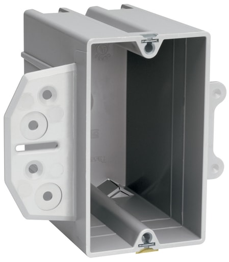 Pass & Seymour / Legrand - Pass & Seymour S1-22-B 1-Gang Plastic Stud Bracket Box, 1/2" Offset, Steel Stud Only, 3-3/4" Deep, 22 cu.in