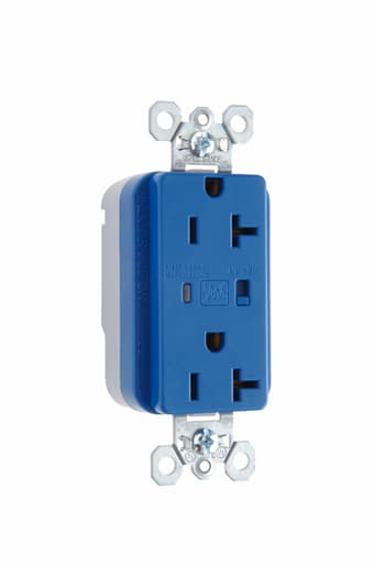 Pass & Seymour / Legrand - Pass & Seymour PT5362-BLSP PlugTail™ Extra Heavy-Duty Surge Protective Duplex Receptacle, 20A 125V - Blue