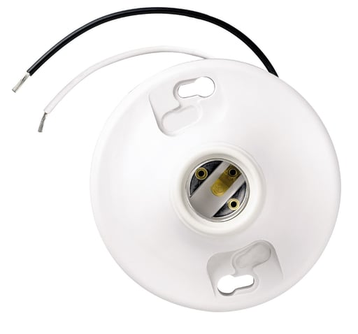 Pass & Seymour / Legrand - Pass & Seymour 276-WH6 250 Volt 660 W White Phenolic 1-Piece Medium Base Incandescent Lampholder