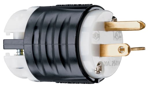 Pass & Seymour / Legrand - Pass & Seymour PS5466-X 20Amp 250V, Straight Blade Plug, 2Pole 3Wire, Black & White