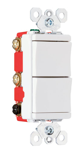 Pass & Seymour / Legrand - Pass & Seymour PS811-20W Decorator Combo 2 Switches, White