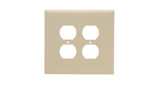Pass & Seymour / Legrand - Pass & Seymour SPO82-I 2Gang Wall Plate, Duplex Receptacle, Jumbo - Ivory