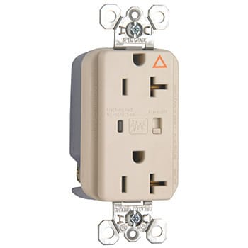 Pass & Seymour / Legrand - Pass & Seymour IG5362-LASP Isolated Ground Surge Protective Duplex Receptacle, Back & Side Wire, 20A 125V - Light Almond