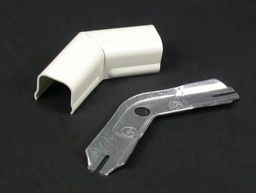 The Wiremold Co - Wiremold V712 1-1/4" Ivory Steel 1-Channel 45 Degrees Raceway Flat Elbow