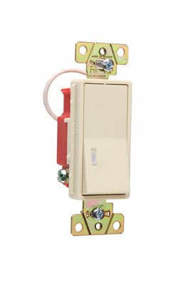 Pass & Seymour / Legrand - Pass & Seymour 2629-I Single Pole, Single Pilot Light, Back and Side Wire, Decorator Switch, 20 amps, 120V - Ivory